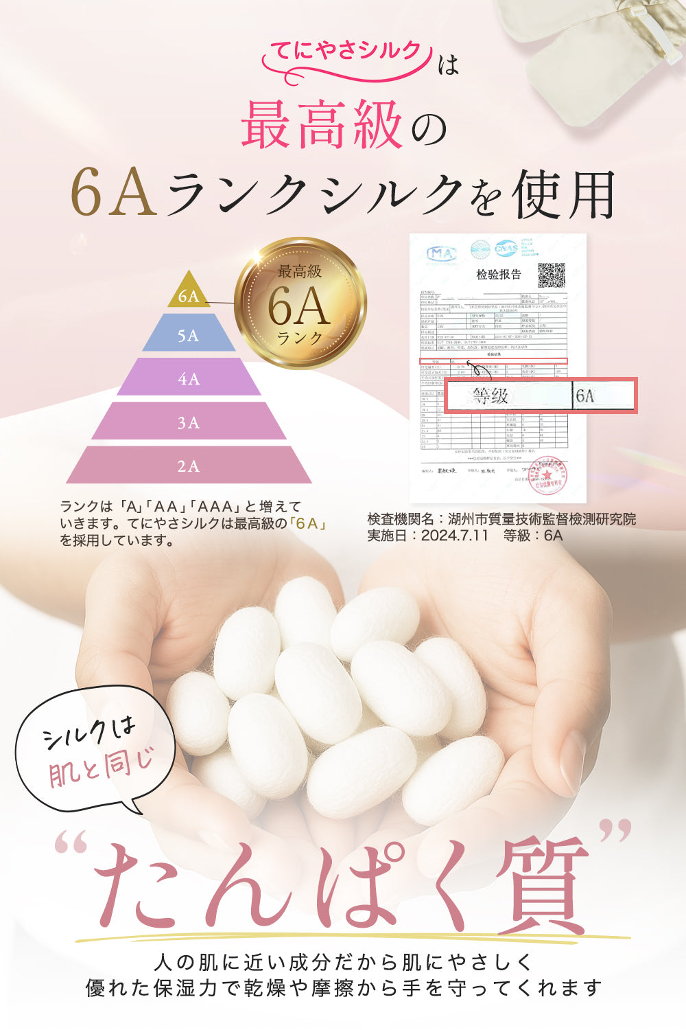 てにやさシルク 【介護施設と共同開発】 かきむしり防止手袋 介護ミトン 高級シルク なめらかな肌触り 手荒れ防止 自傷防止